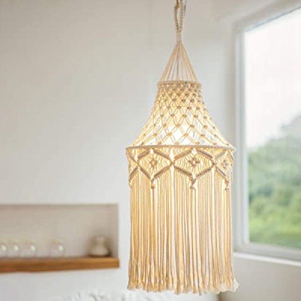 新品Macrame Lamp Shade Hanging Pendant Light Cover Modern