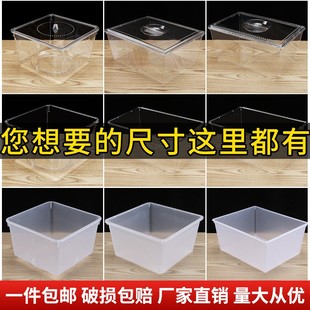 速发正方形收纳盒塑料盒小盒子保鲜盒不带盖子无盖白色透明长方形