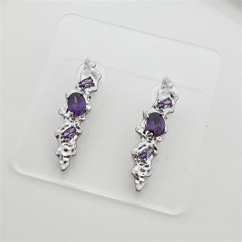 推荐gem earrings sweet cool wind personality niche design ea