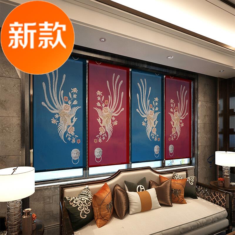 速发New Chinese style shutter shading curtain living room se