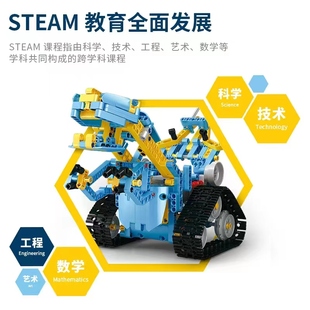 推荐STEAM编程机器人套装科教积木6恐龙电子电动机械齿轮拼装男孩