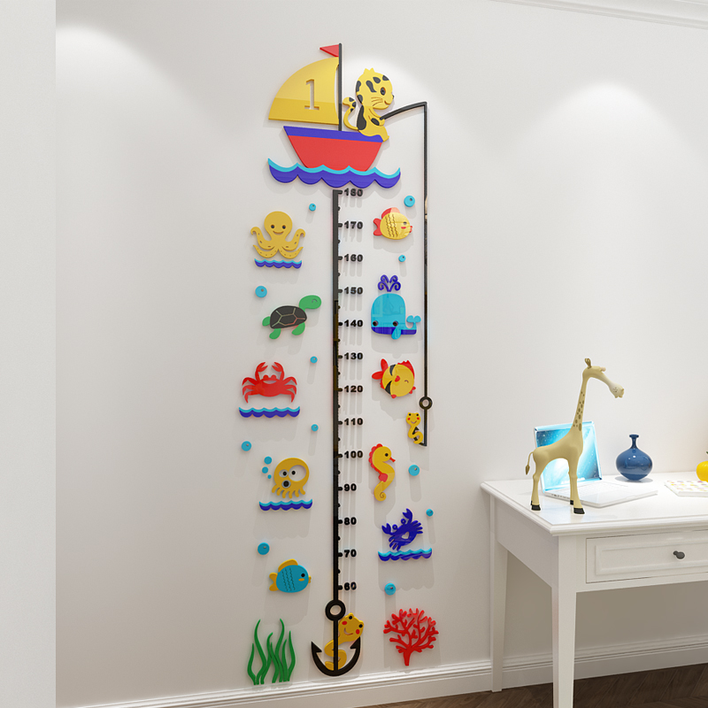 身高贴3d立体可移除儿童亚克力卡通贴纸宝宝测量身高墙贴墙面装饰