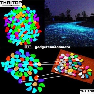 速发Colorful Glow in The Dark Stones Pebbles Rock Fish Tank