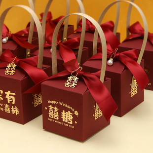 糖盒结婚喜糖盒中国风喜糖小礼盒空盒高档喜糖袋婚礼手提糖果盒子