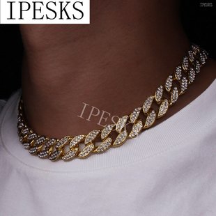 速发man Golden Cuban Link Chain Necklace Hip hop Jewelry for