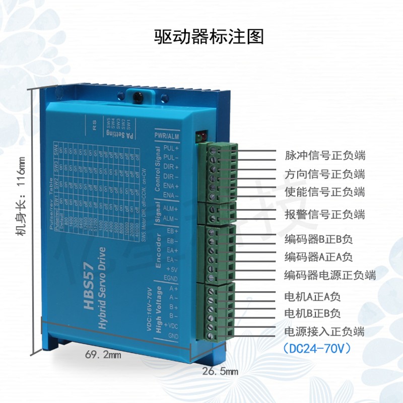 60闭环步进电机套装4N高速混合伺服闭环电机带驱动器大力矩不丢步