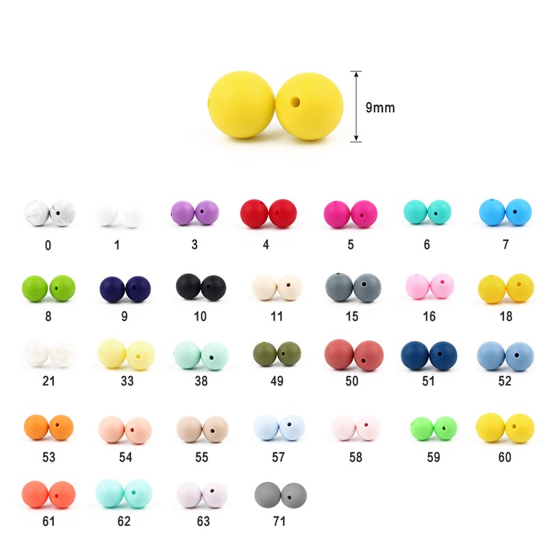 推荐BOBO.BOX HOT 9MM 20pcs Round Loose Silicone Beads For Si