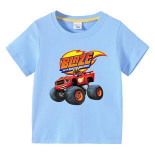 小汽车图案衣服童装5岁半儿童夏装B男孩短袖T恤6男童纯棉薄款上衣