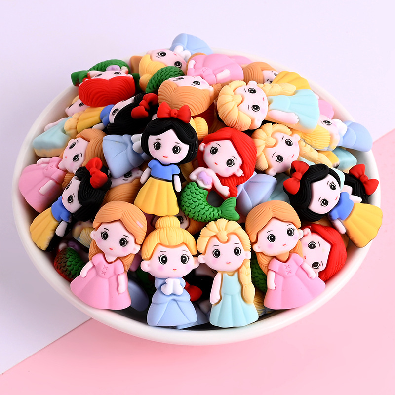 速发10pcs Cute Cartoon Princess Resin Charms For Earring Key