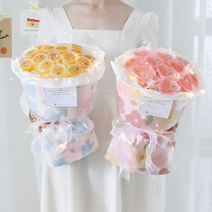 diy果冻花束创意手工零食包花纸生日送女友包装纸制作材料包套装