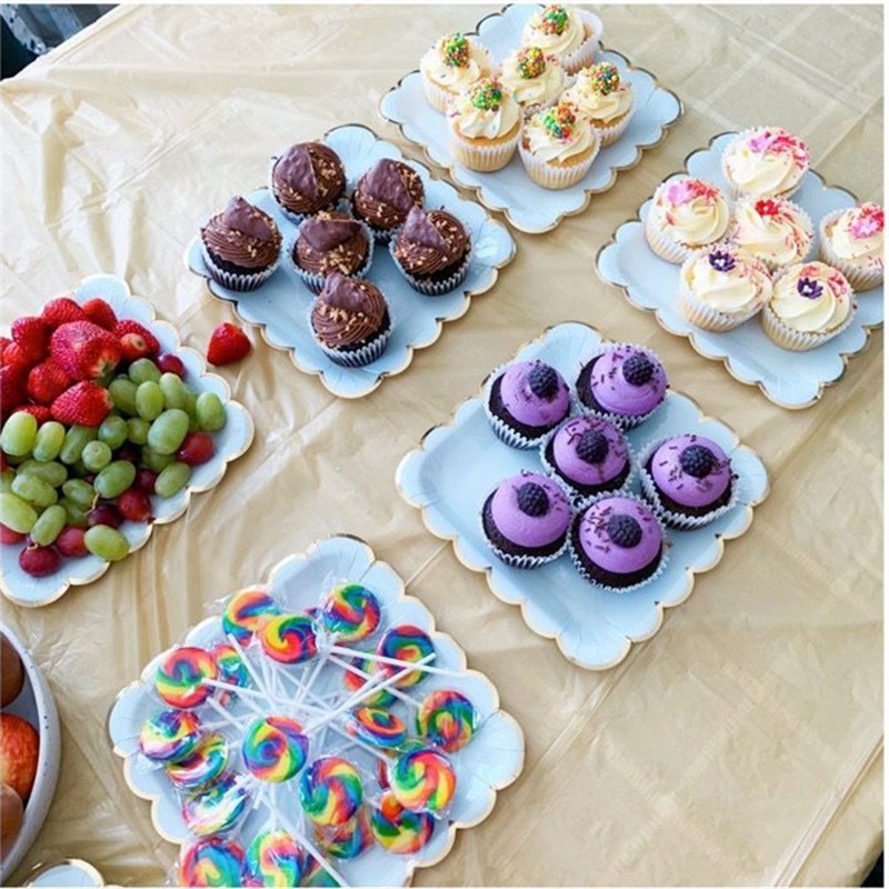 纸盘子一次性甜品台装饰蛋糕架生日派对餐桌布置用水果碟野餐摆盘