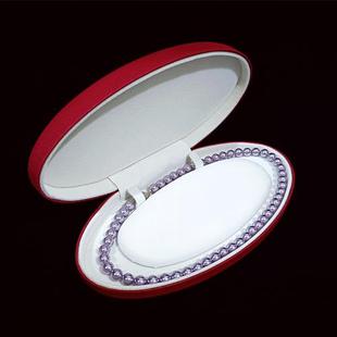 酒红色绒布珍珠项链首饰盒子专用高档礼物翻盖包装盒母亲节送妈妈