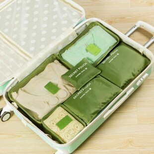 6Pcs/Set Clothes Luggage Packing Cube Organizer Suitcase Tr