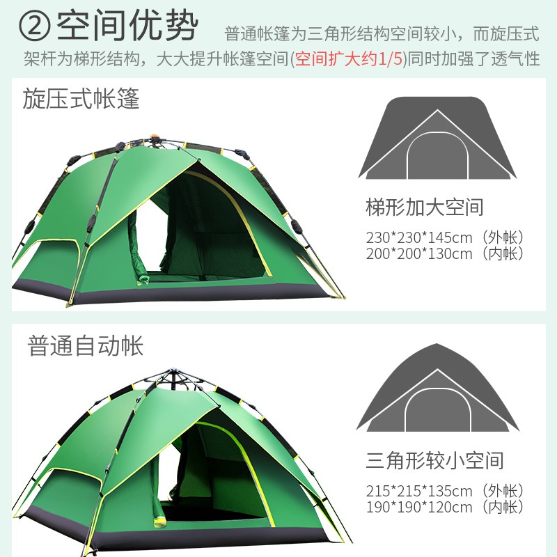 旅伴儿 帐篷户外k3-4人 家庭2人帐篷野外野营露营全自动旅游防雨