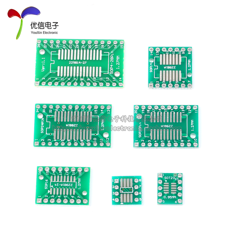 极速贴片转直插PCB板 SOP/MSOP/SSOP/TSSOP/SOT23转DIP 转接板万