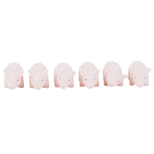 极速6 Pcs Rubber baby Play Toy Squeeze Pig Cleaning Teeth Pi