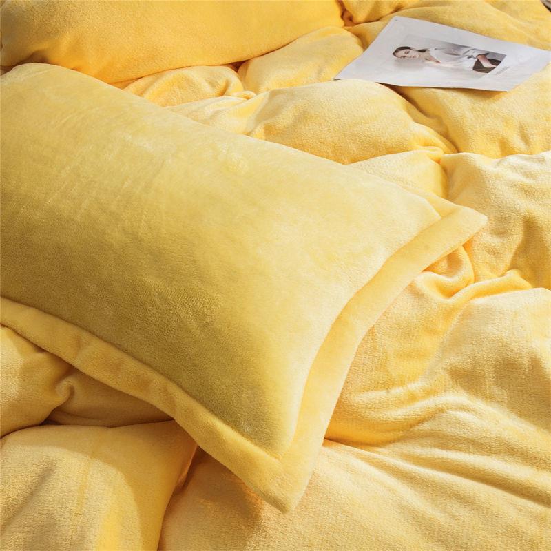 决明子枕头冬季加绒枕套一对装枕头套两只牛奶绒加厚保暖枕芯套