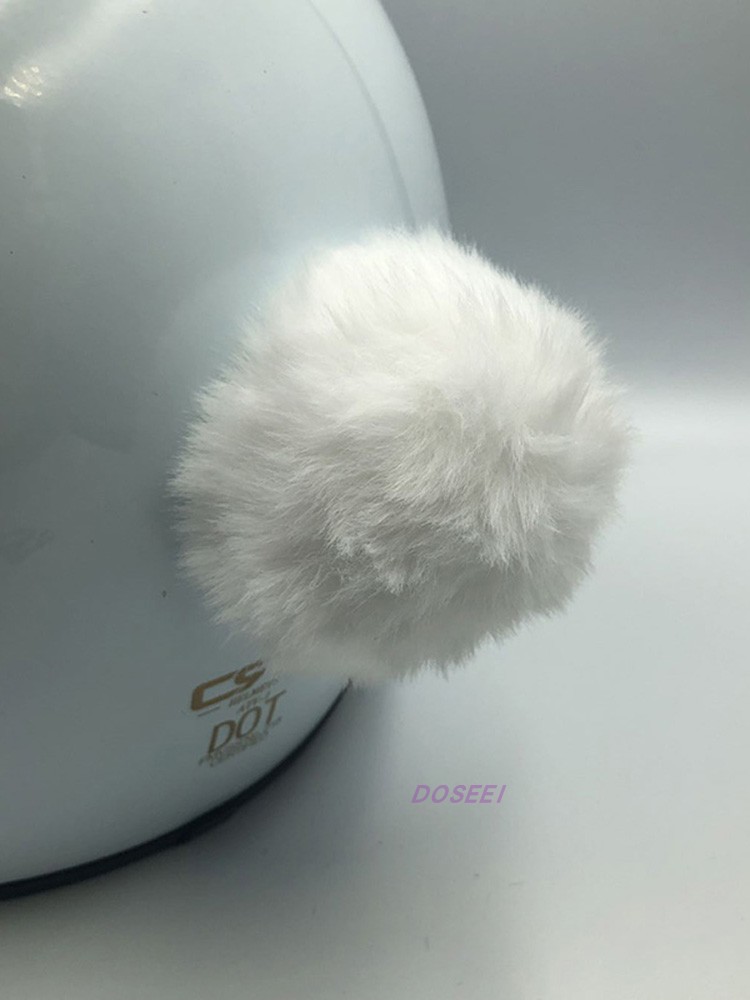 DOSEEI个性创意毛绒球头盔装饰品猫耳兔尾巴摩托车电动车滑雪盔