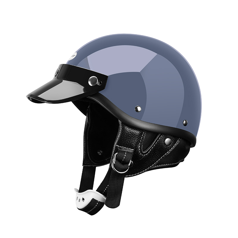 新款AMZ日式复古经典小盔体CHOOPER踏板电动车玻璃钢半盔男女复古