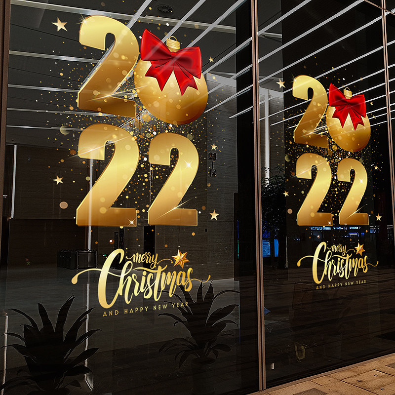 2022 chinese new year decorations happy window stickers shop