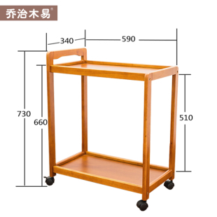 实木餐车厨房家用移动手推车置物架酒水车送餐车商用小推车餐柜