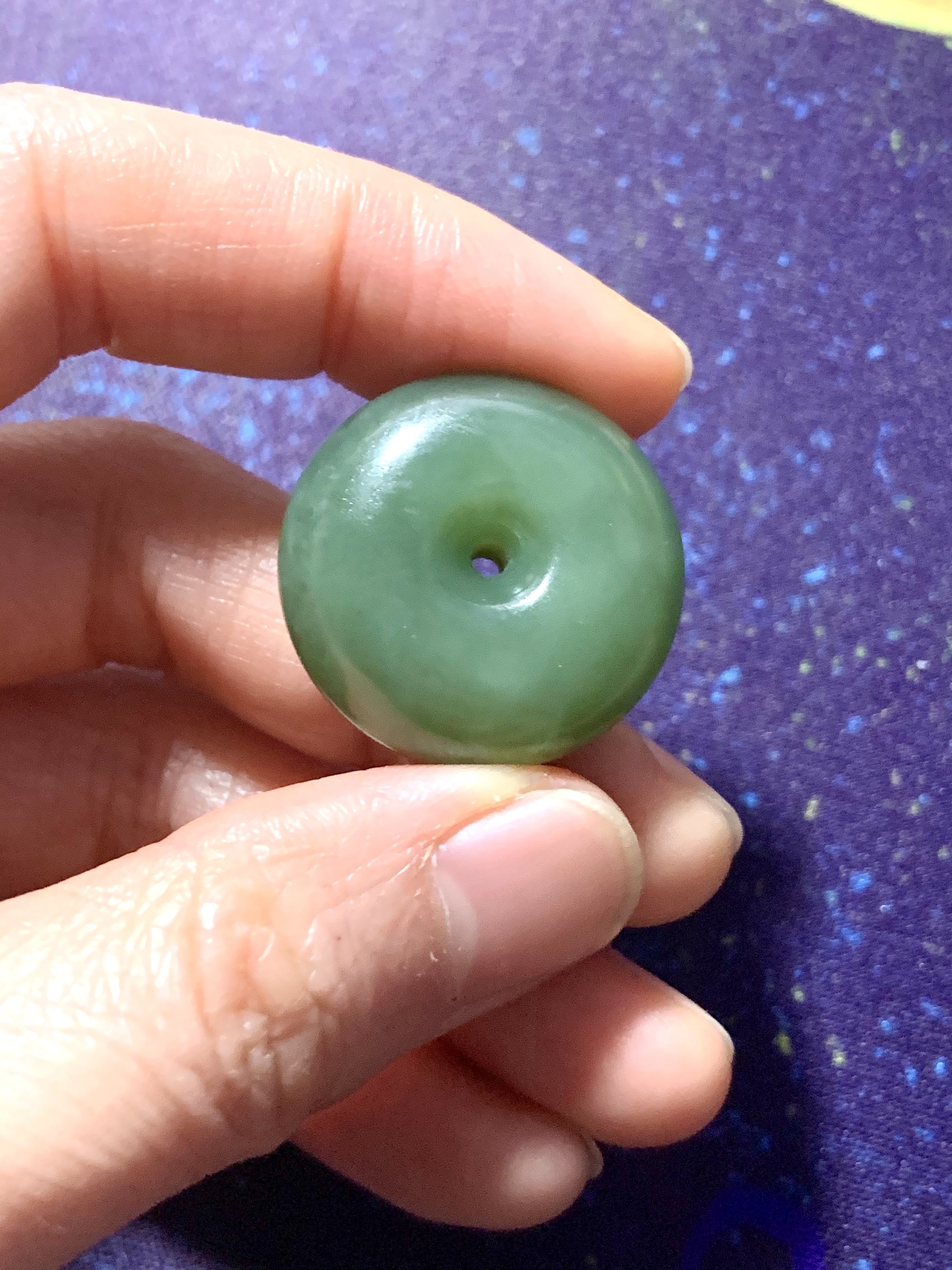 天然和田玉平安扣吊坠满肉厚墩玉石挂件手把件青黄口玉碧玉