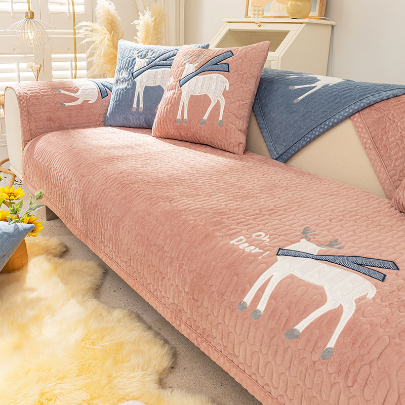 高端大气防猫抓不粘毛皮沙发垫子防滑神器欧式202年新款法式棉质