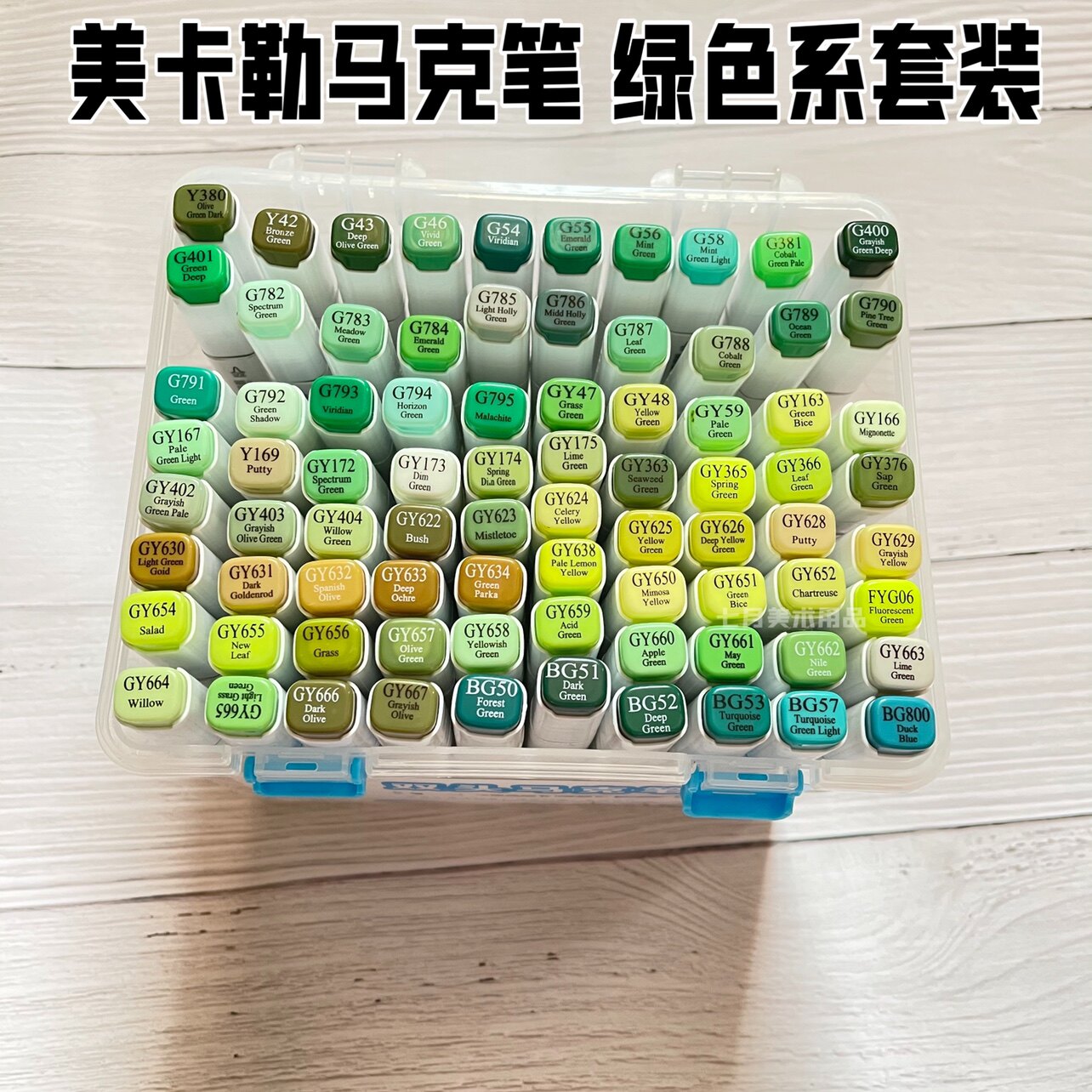 美卡勒马克笔绿色系80色套装绘画专业设计景观园林专用
