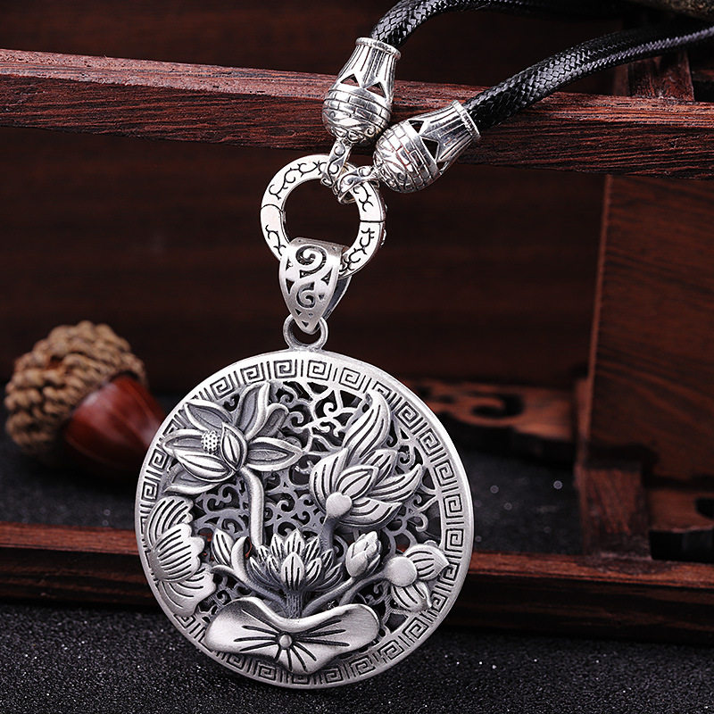 银项链女 纯银 老银匠 毛衣链_老银匠工艺s990足银纯银项链吊坠女