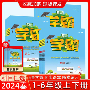 2024新版小学学霸一二年级三年级四4五5六上册下册江苏教版语文数学英语人教版练习册江苏教材专项课时同步训练本寒假作业经纶任选