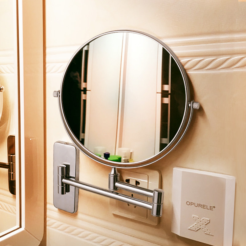 古润旗舰店的优惠券大全—镜子化妆镜壁挂浴室折叠伸缩双面美容镜卫生