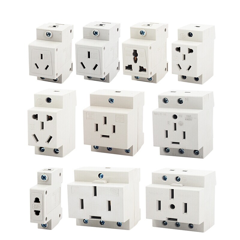 ac30-103 模数化插座 二孔 2孔10a-16a 配电箱 c45导轨式电源插座