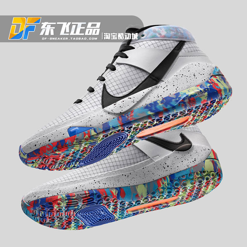 nike zoom kd13杜兰特13代ep黑白格子主队男实战篮球鞋ci9949-900