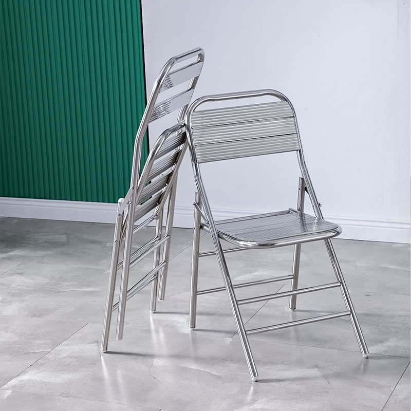 不锈钢椅子靠背椅折叠便携户外家用成人单人休闲椅凳子网红工业风