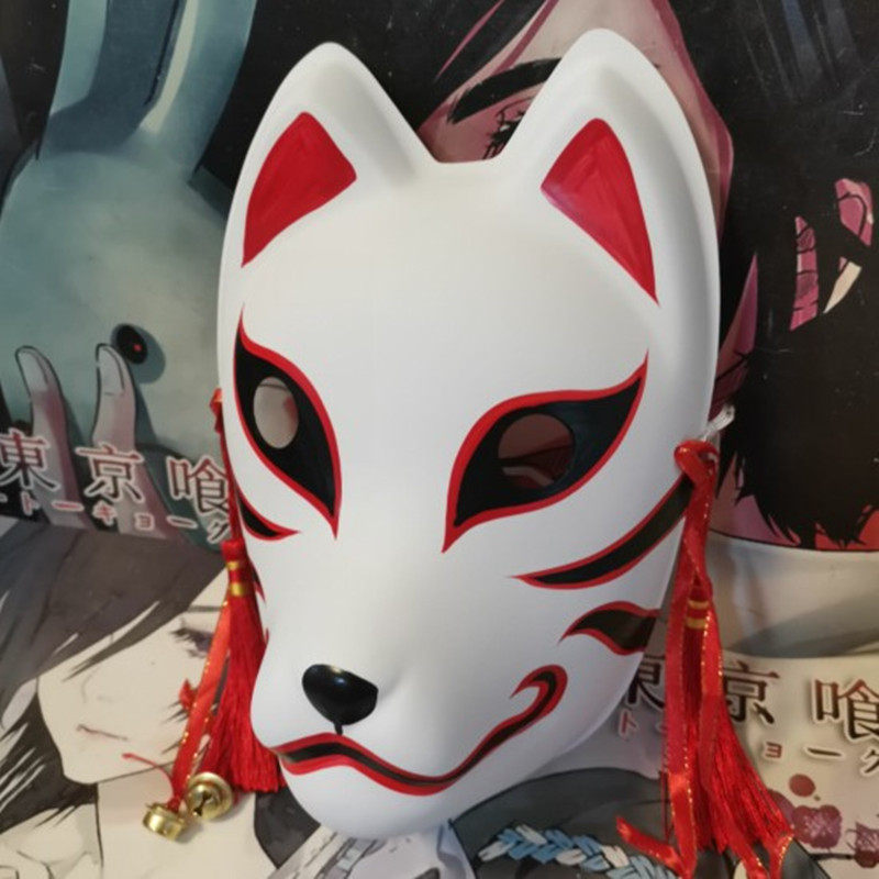 火影忍者鬼舞一族原创手绘风日本狐妖狐狸面具我是九天狐专用