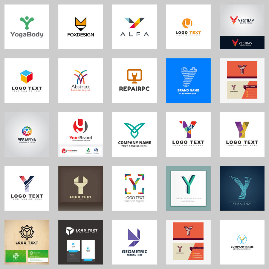 字母系列y logo商标设计vi素材包ai矢量源文件淘宝店标微商标志图