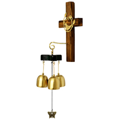 基督教礼品 高档家居装饰品 十字架装饰 纯铜手工十字架风铃包邮