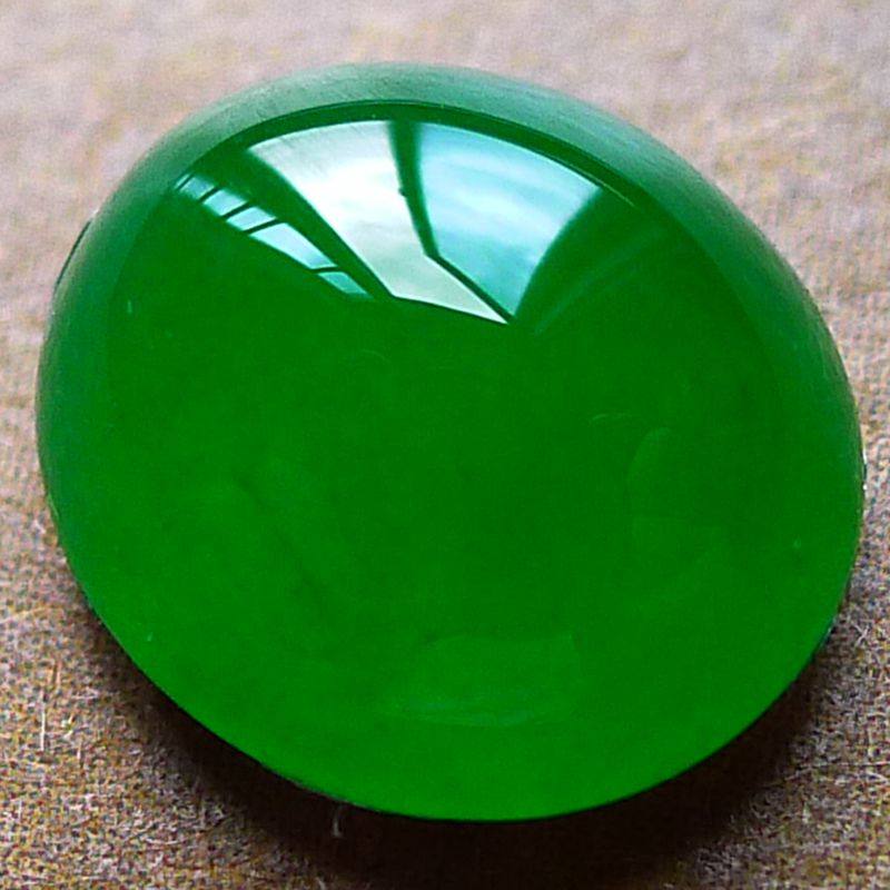 (已结缘)1017戒面镶嵌18k金戒指男士女裸石老坑冰种帝王绿蛋面优蝗