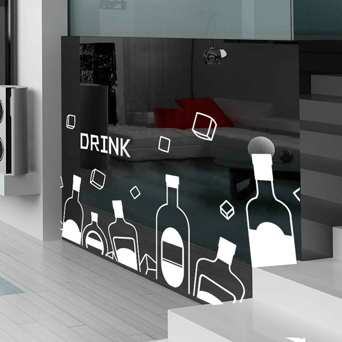 创意酒瓶装饰墙贴画酒吧ktv酒庄餐厅火锅店玻璃门橱窗装饰墙贴纸