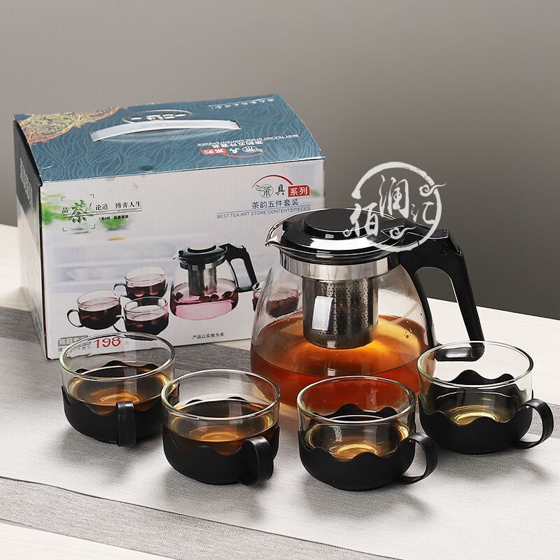 玻璃茶具套装耐高温过滤茶水分离家用办公室煮茶泡茶茶壶茶杯套装