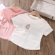 女童高腰上衣中国风夏季短款纯棉新中式粉色小女孩薄款短袖体t恤
