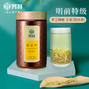 2024年新茶上市芳羽明前特级皇金芽奶白茶安吉茶叶白茶黄金芽100g