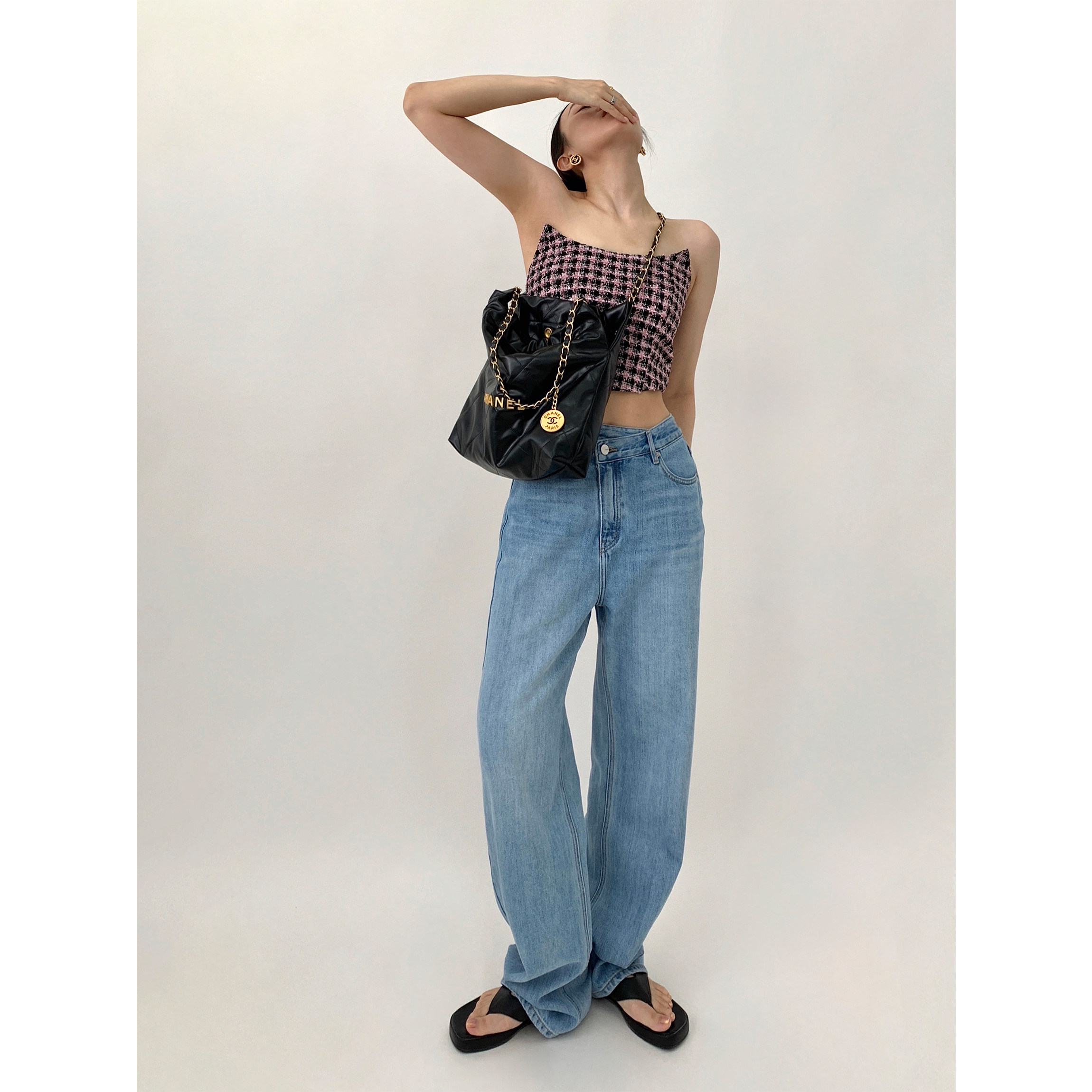 honore古月 牛仔很忙 宽松直筒阔腿裤女夏薄款高腰显瘦拖地牛份32已售