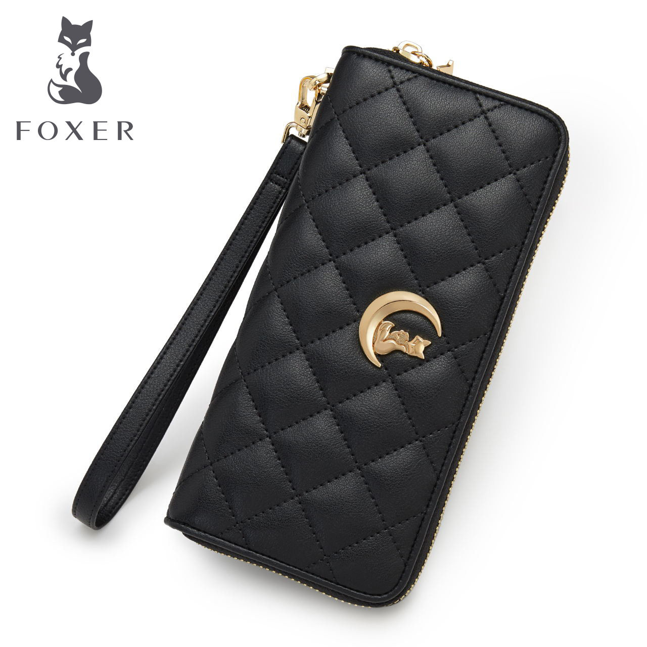 fo奢侈品女包国际大牌拉链包女士钱包长款包菱格真皮小包手拿钱夹_6折