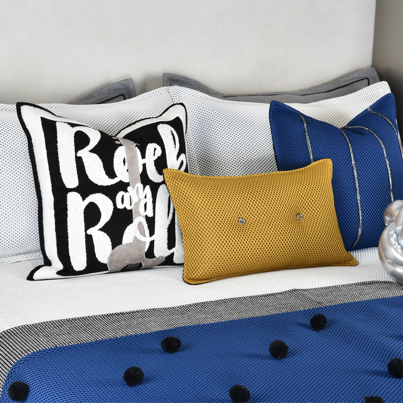 梵廊朵12件套床品现代儿童男孩酷炫蓝色样板房家居软装床上用品