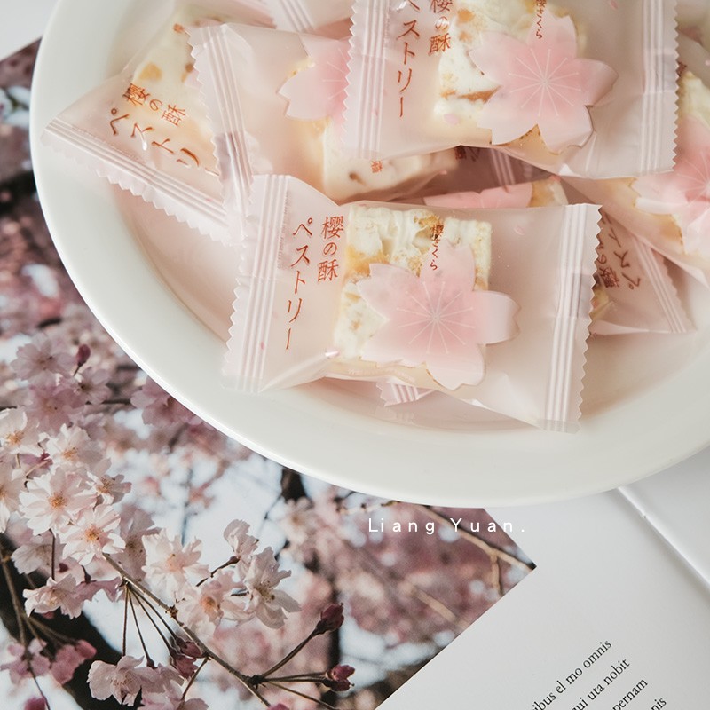 良缘喜糖小牛顿樱花雪花酥蔓越莓酥糖果点心零食软牛轧酥散装500g