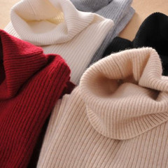 秋冬季高领短款羊绒衫女套头毛衣加厚紧身长袖针织打底羊毛衫大码