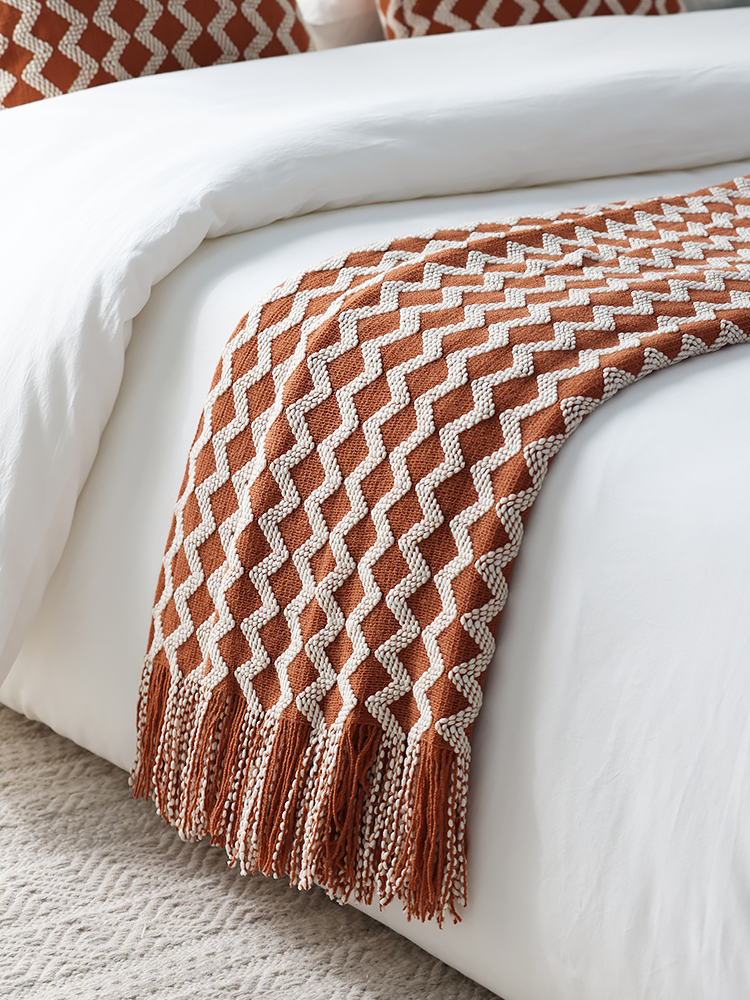新款北欧INS针织毛线毯沙发装饰毯