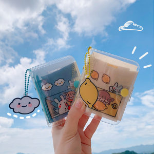 少女心迷你手帐本透明活页本子韩国创意卡通便携口袋本记事本可爱