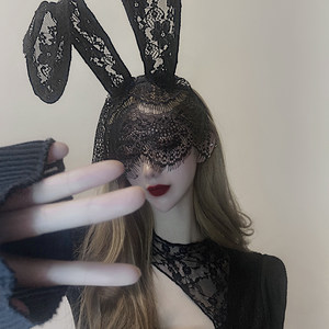 兔子耳朵发卡蕾丝图片